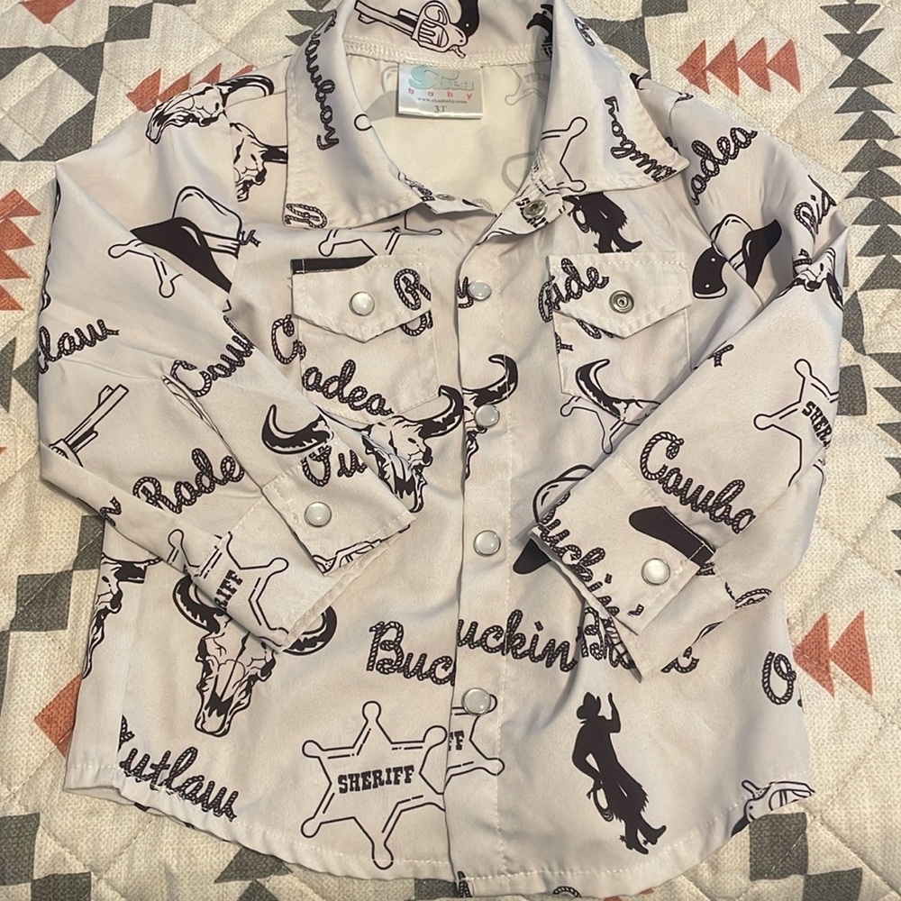 Western Graphic Button-Up Shirt
